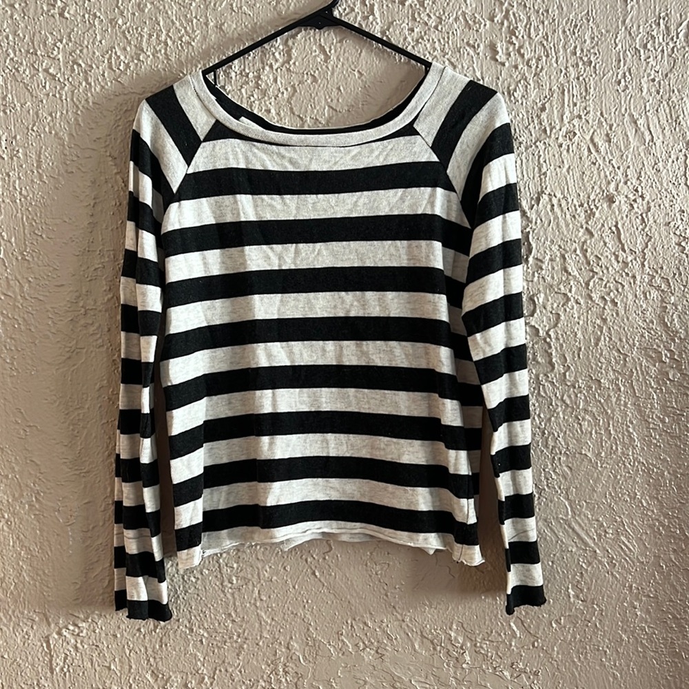 Merritt Charles Raw Edge Striped Sweater